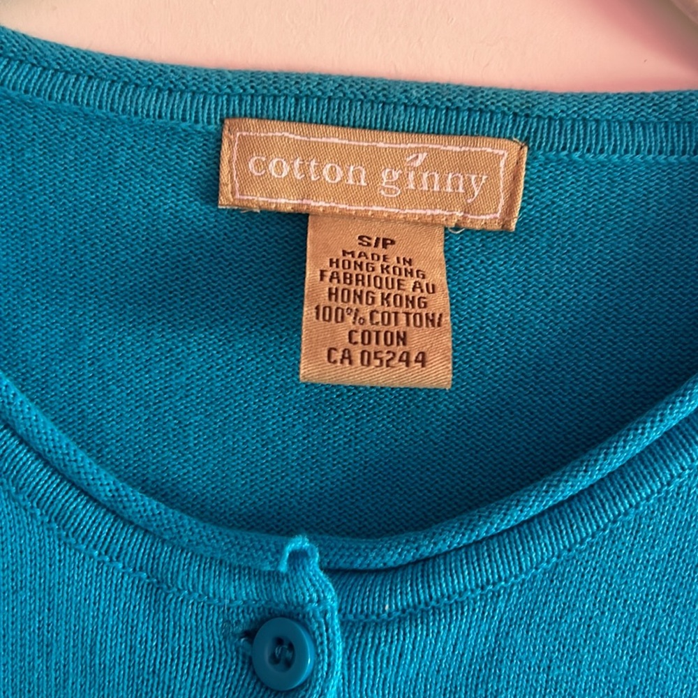 Cotton Ginny blue cardigan like new 100% cotton